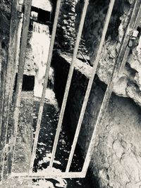 High angle view of graffiti on wall