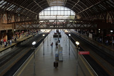 High angle view of railroad station platform