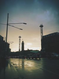 City street at sunset