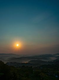 Scenic view of landscape against sky during sunset