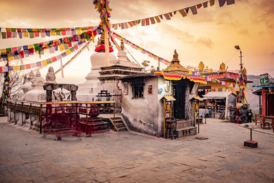 View of amusement park with buildings in background