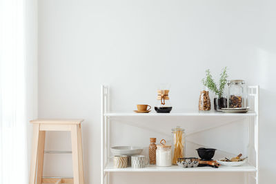 Potted plant on table at home