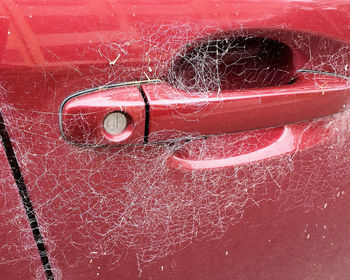 Full frame shot of red car windshield