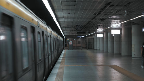 Train at subway station