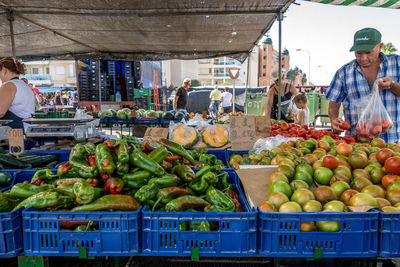 Various fruits for sale at market stall