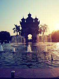 Fountain in front of building