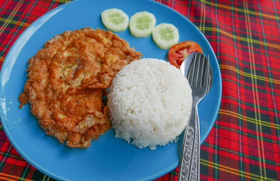 Close-up of food in plate on table