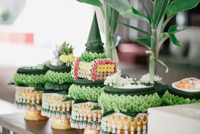 Close-up of cupcakes on table