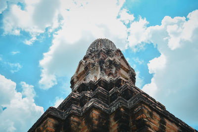 Low angle view of temple building against sky