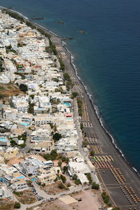 High angle view of beach