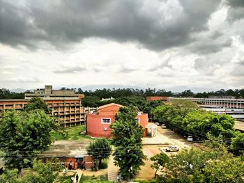 Storm clouds over city