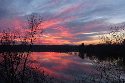 Sunset over lake