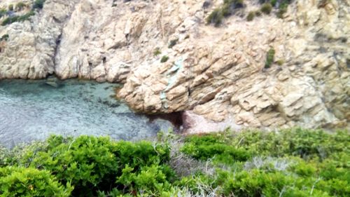 Scenic view of rocks in sea