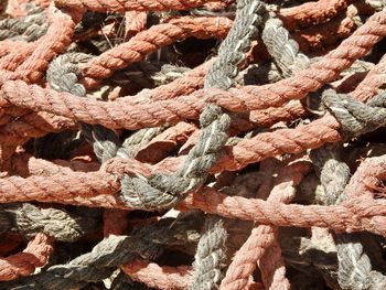 Full frame shot of tangled rope