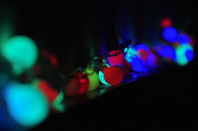Close-up of illuminated lighting equipment