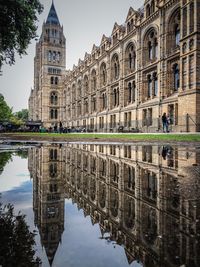 Reflection of building in lake