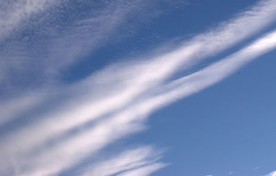 Low angle view of vapor trail in sky