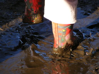 Low section of drinking water in stream