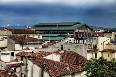 High angle view of townscape against sky