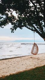 Scenic view of beach against sky