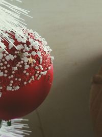 Close-up of ice cream on table