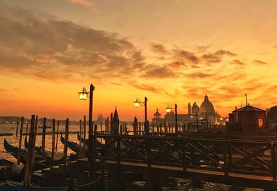 View of city at sunset