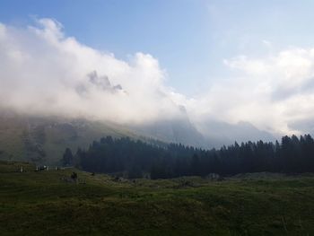 Scenic view of mountains against sky