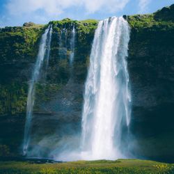 Scenic view of waterfall