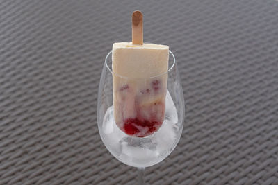 Close-up of ice cream on glass