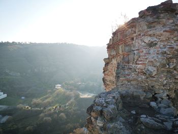 Scenic view of mountains against clear sky