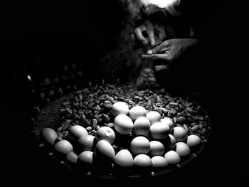 High angle view of vegetables in basket