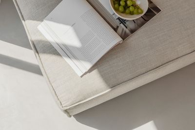 High angle view of food on table