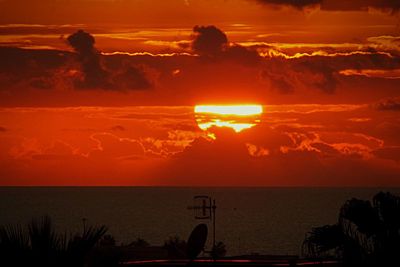 Scenic view of sunset over sea