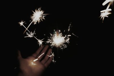 Firework display at night