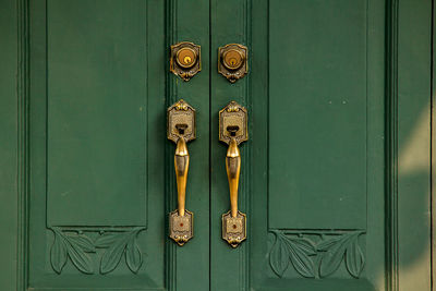 Closed door of old building