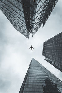 Low angle view of modern buildings against sky