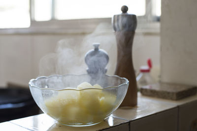 Close-up of drink on table at home