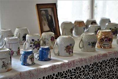 Close-up of containers on table