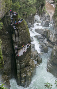 Scenic view of waterfall