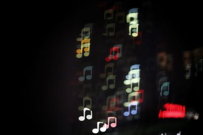 Close-up of illuminated clock