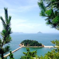 View of calm blue sea against the sky