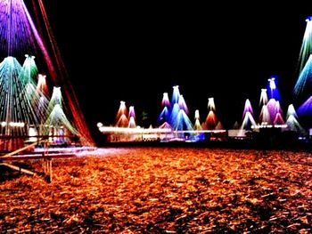 View of illuminated lights at night