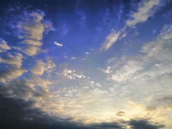 Low angle view of clouds in sky