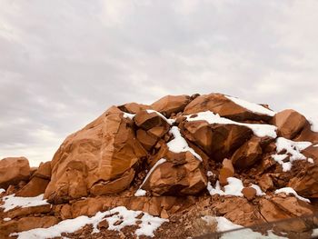 Scenic view of snowcapped landscape against sky