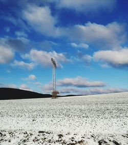 Scenic view of land against sky