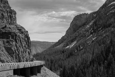 Scenic view of rocky mountains against sky