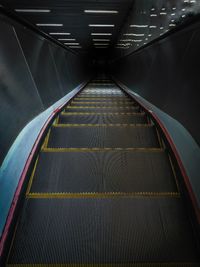 High angle view of escalator