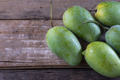 High angle view of fruits on table