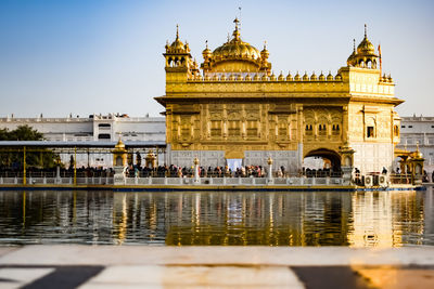 Beautiful view of golden temple - harmandir sahib in amritsar, punjab, india, famous indian sikh