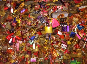 Full frame shot of padlocks